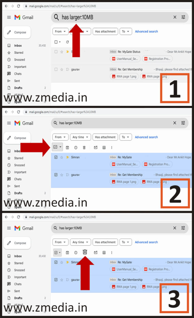 Steps to Delete Emails with Large Attachments in Gmail